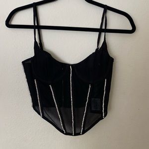 sparkle black corset top